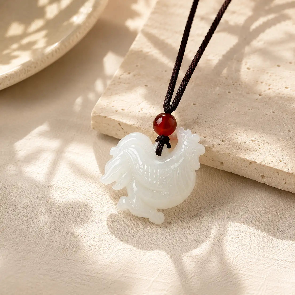 Jade Zodiac Rooster Pendant