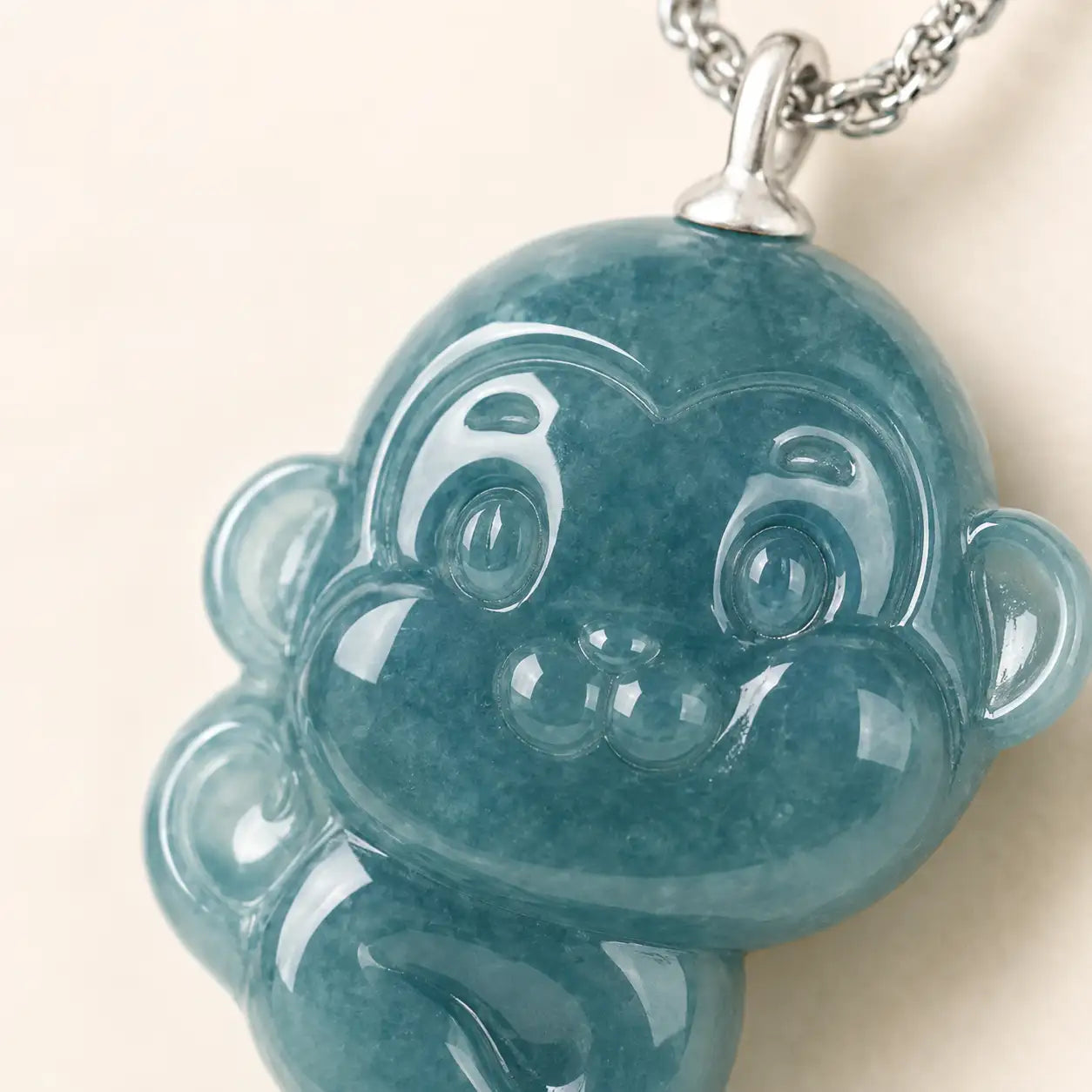 Zodiac Monkey Jade Pendant