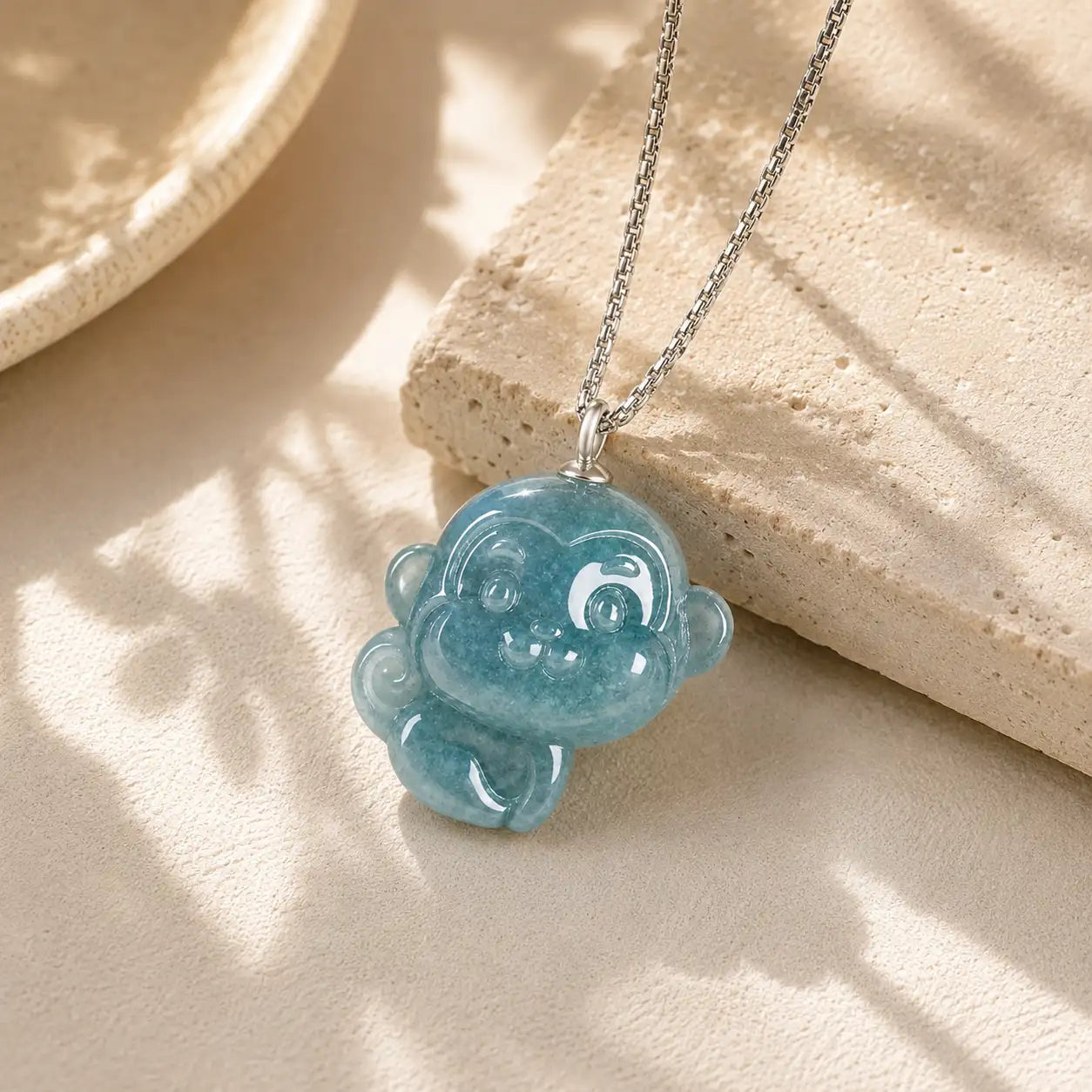 Zodiac Monkey Jade Pendant