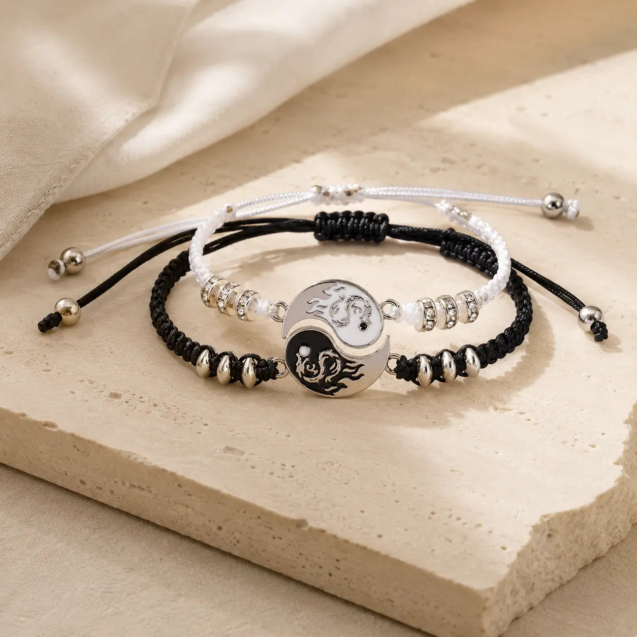 Two Sides Yin Yang Couple Bracelet Set