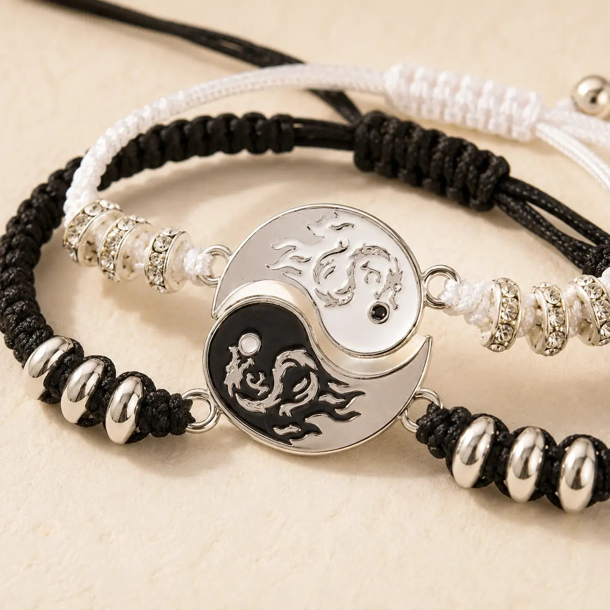 Two Sides Yin Yang Couple Bracelet Set