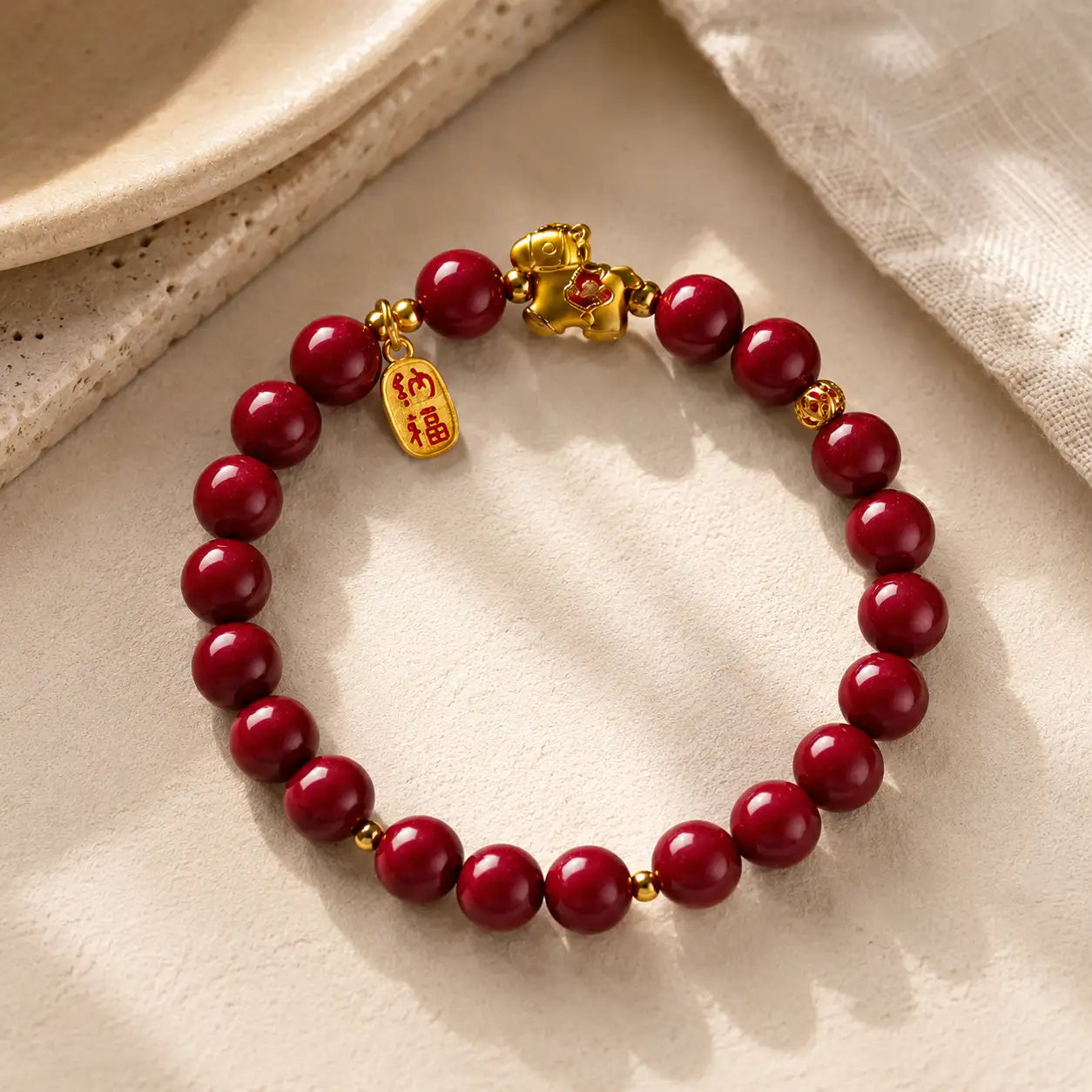Cinnabar Horse Fu Bracelet