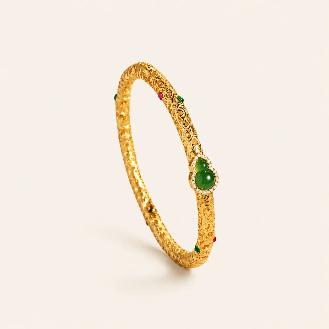 Gold Gourd Jade Bangle