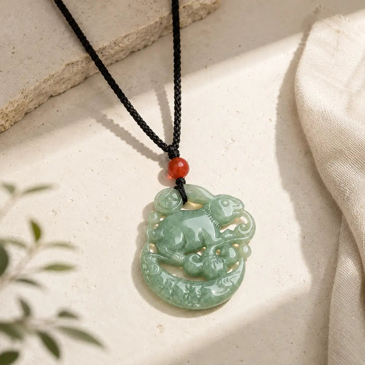 Natural Jade Rabbit Pendant
