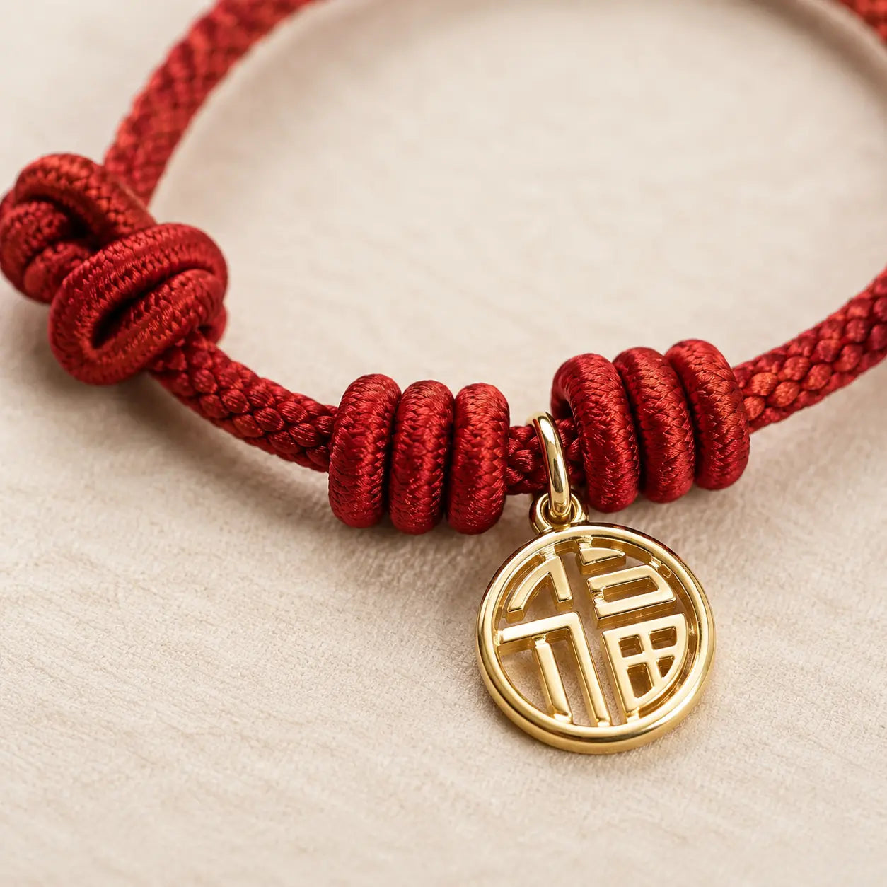 Fu Knot Red String Bracelet