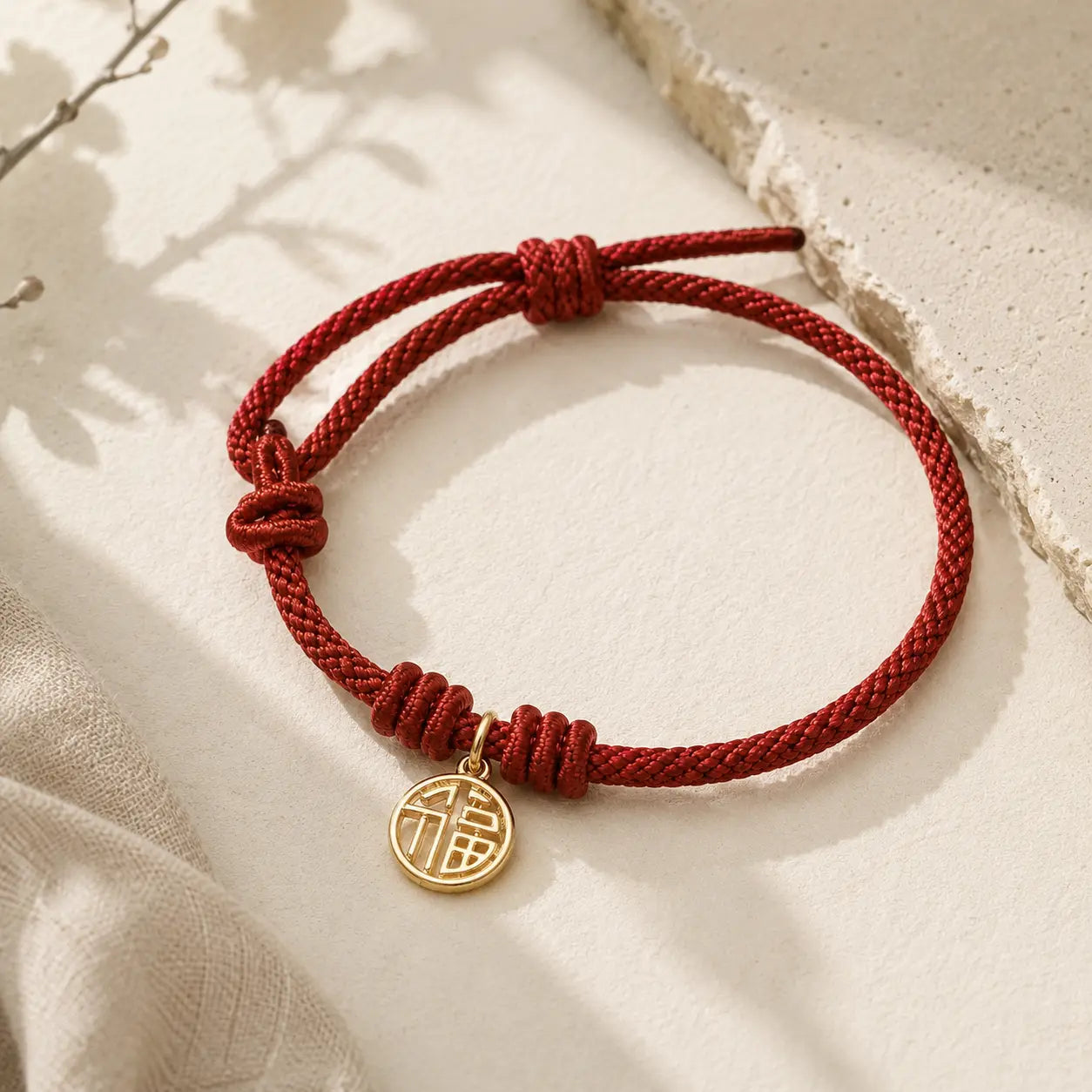 Fu Knot Red String Bracelet