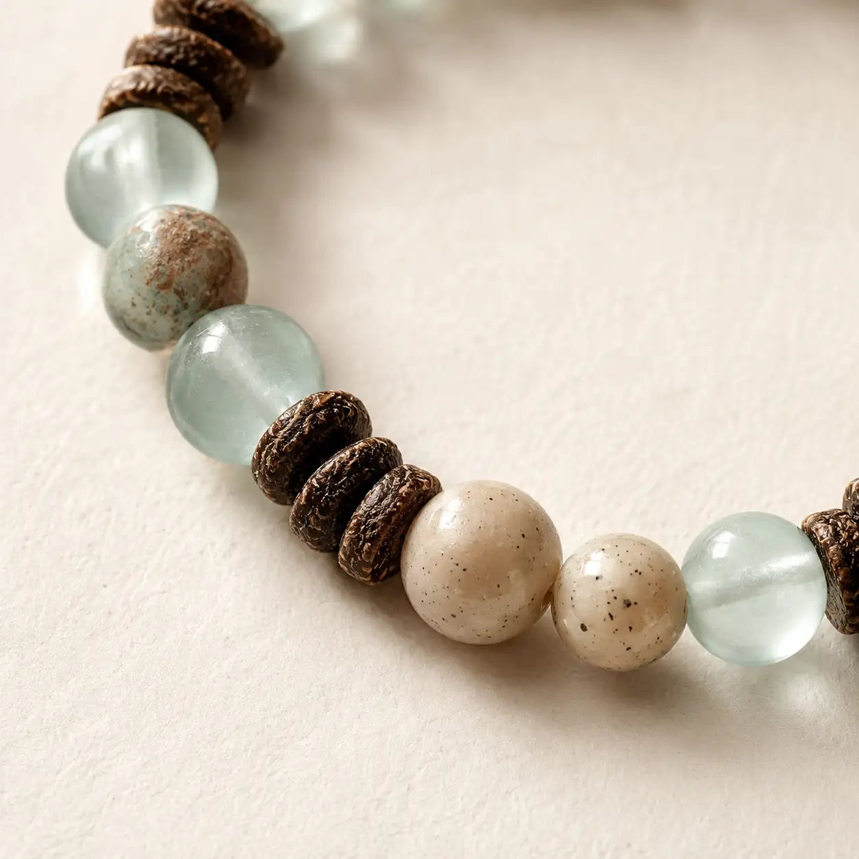 Coconut Shell & Chalcedony Clarity Bracelet