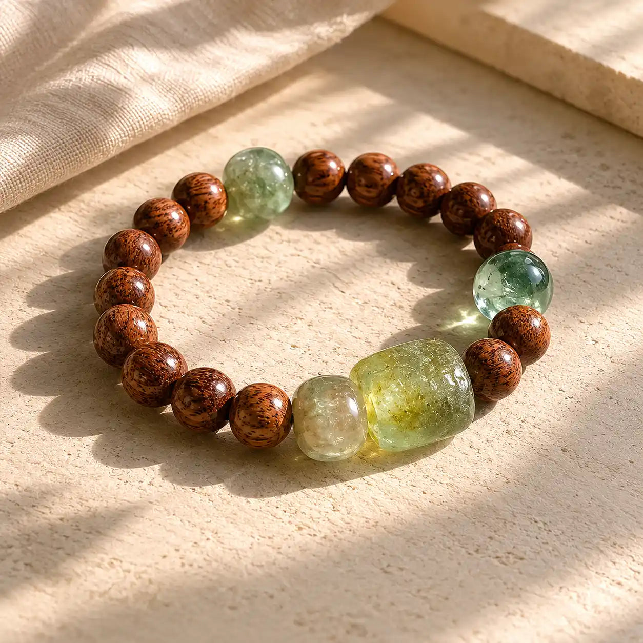 Wood-Style Bead Clarity Bracelet