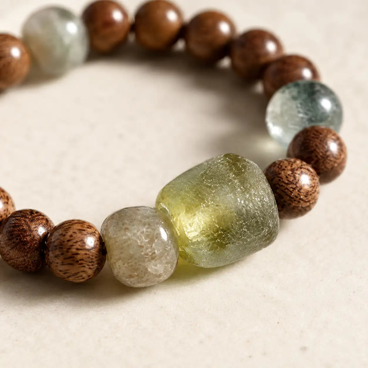 Wood-Style Bead Clarity Bracelet
