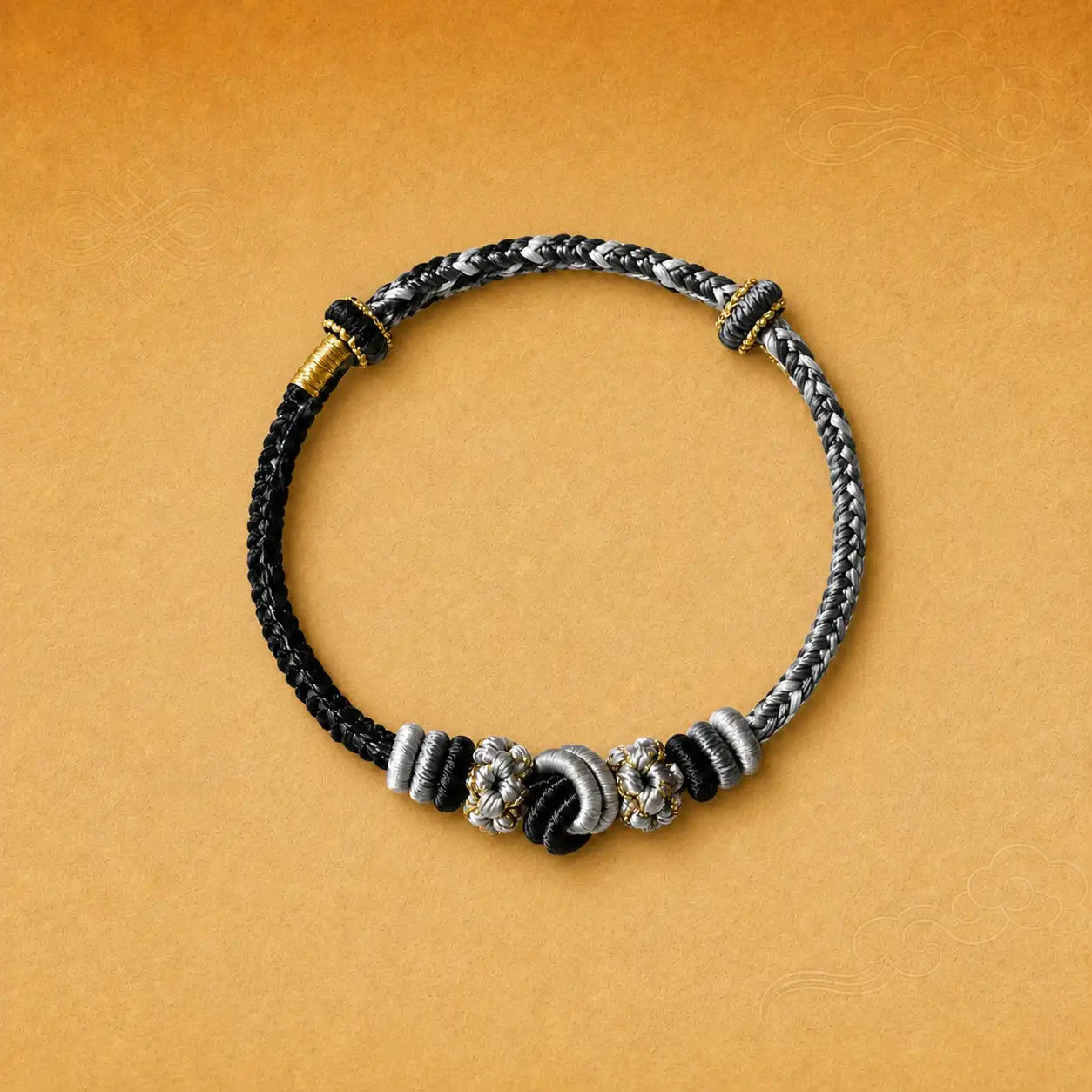 Black Braided Cord Protection Bracelet