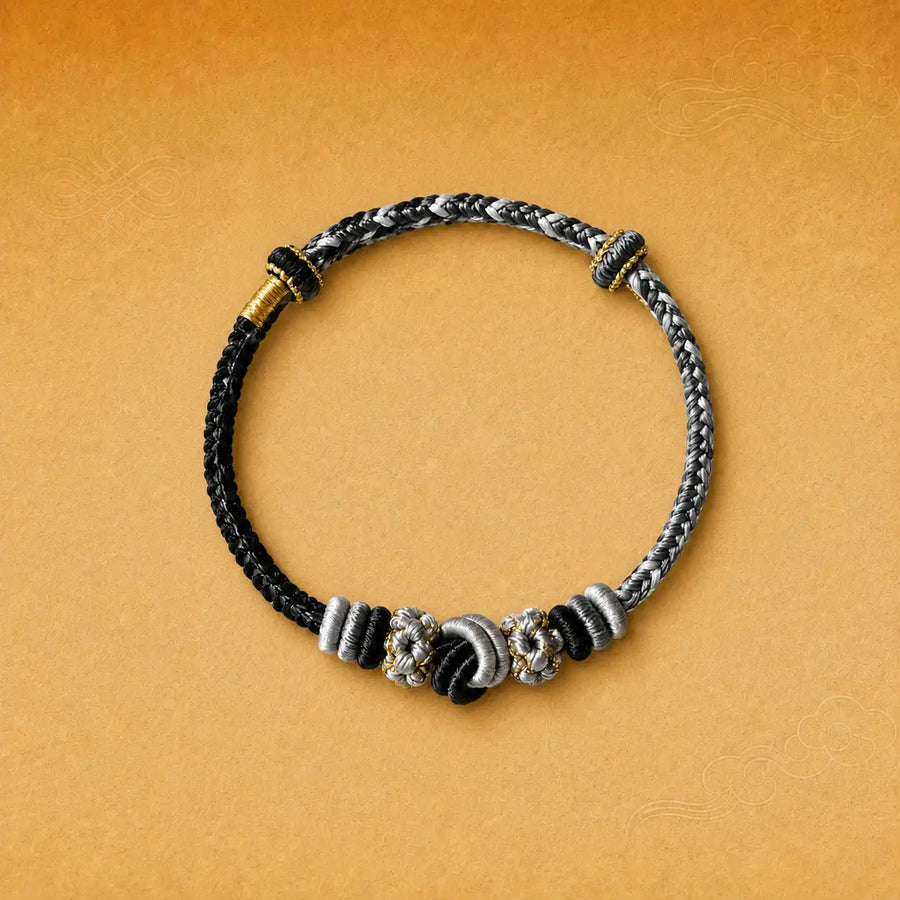Black Braided Cord Protection Bracelet