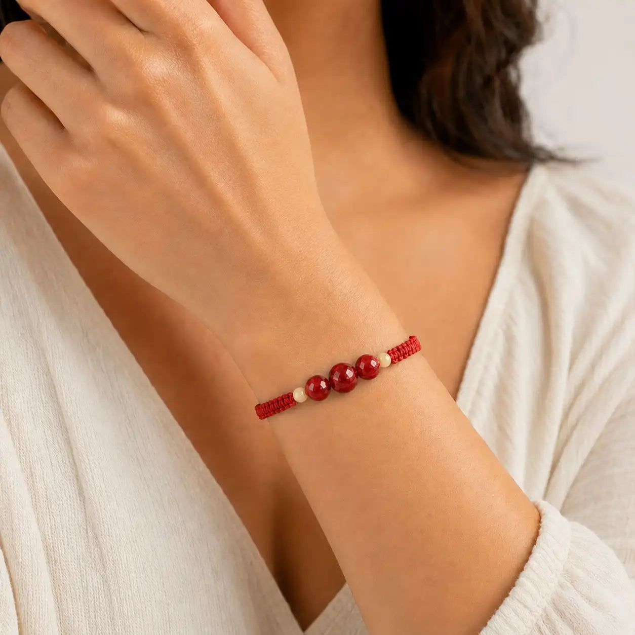 Little Cinnabar Red String Bracelet