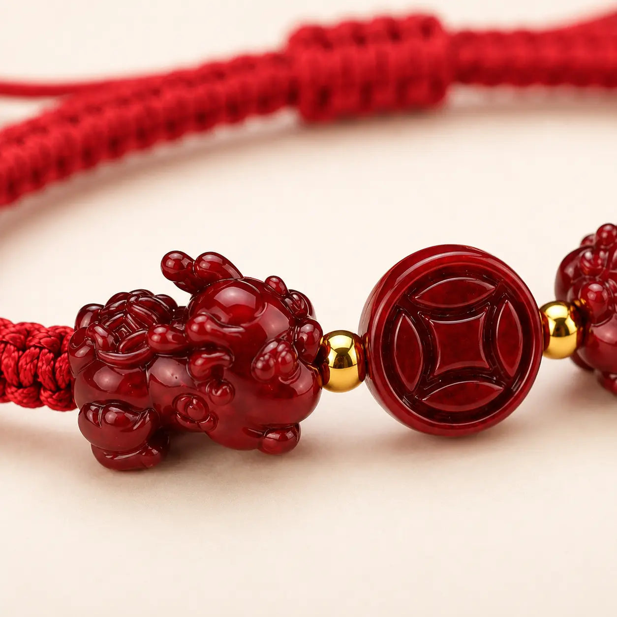 Cinnabar Peace Coin Bracelet