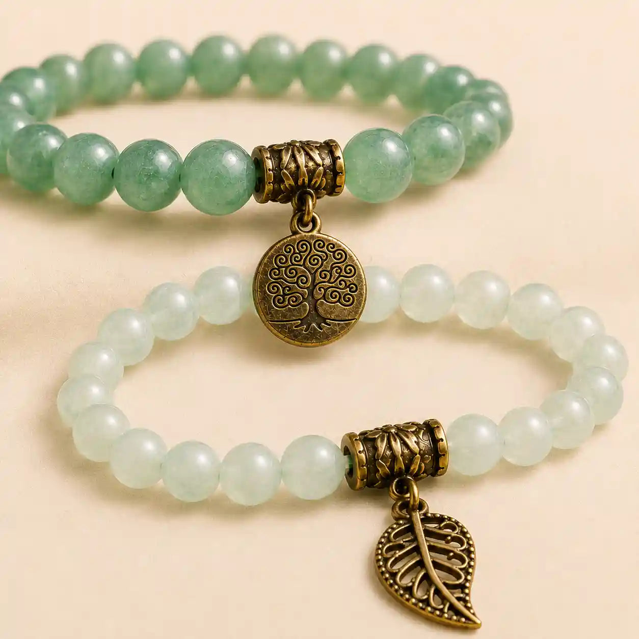 Deep Roots Dongling Jade Tree of Life Bracelet Set