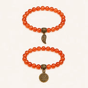 Tree of Life Red Agate Couple Bracelet Set