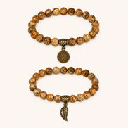 Tree of Life Earth-Toned Couple Bracelet Set