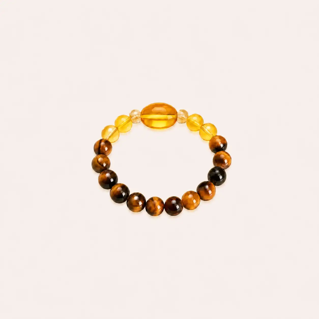 Tiger Eye & Amber Beaded Ring
