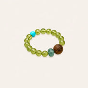 Jade & Peridot Beaded Ring