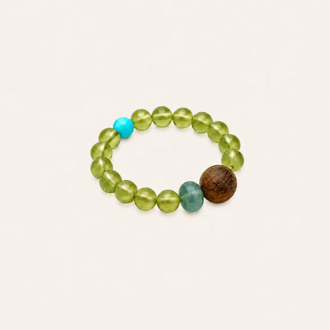 Jade & Peridot Beaded Ring