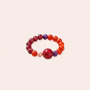 Garnet & Red Agate Beaded Ring