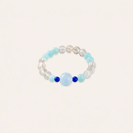 Aquamarine & Amazonite Beaded Ring
