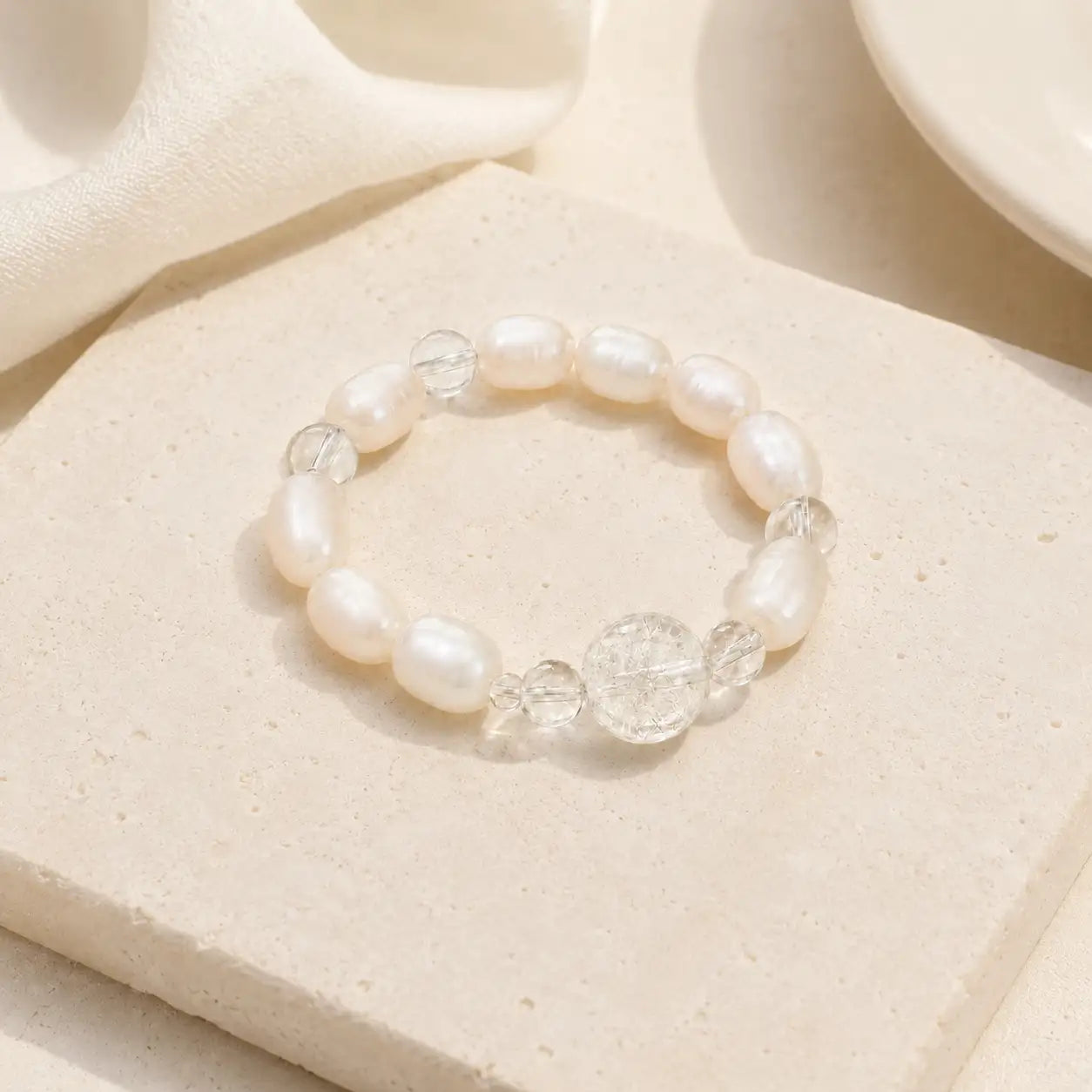 Pearl & Moonstone Beaded Ring