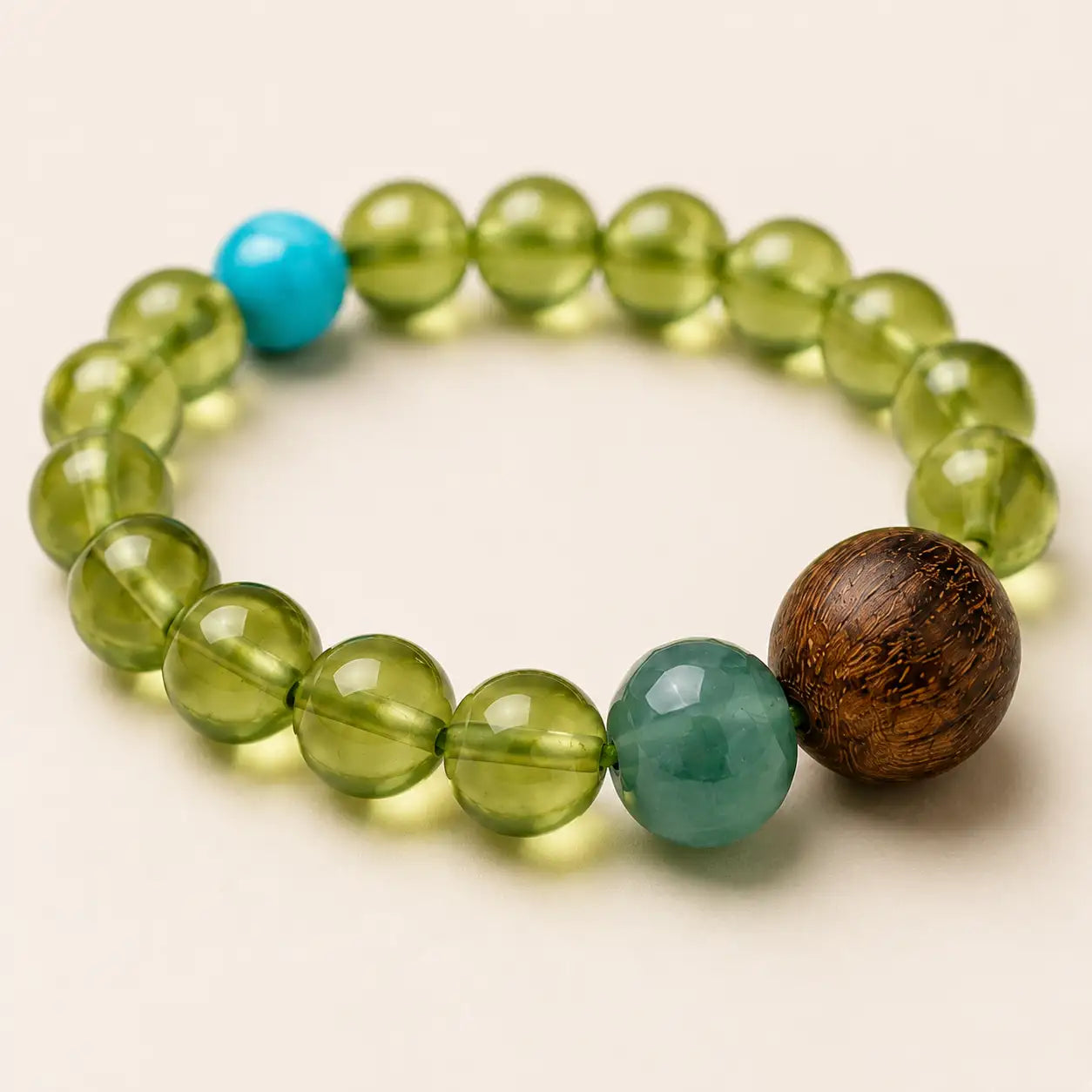 Jade & Peridot Beaded Ring