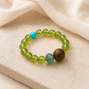 Jade & Peridot Beaded Ring