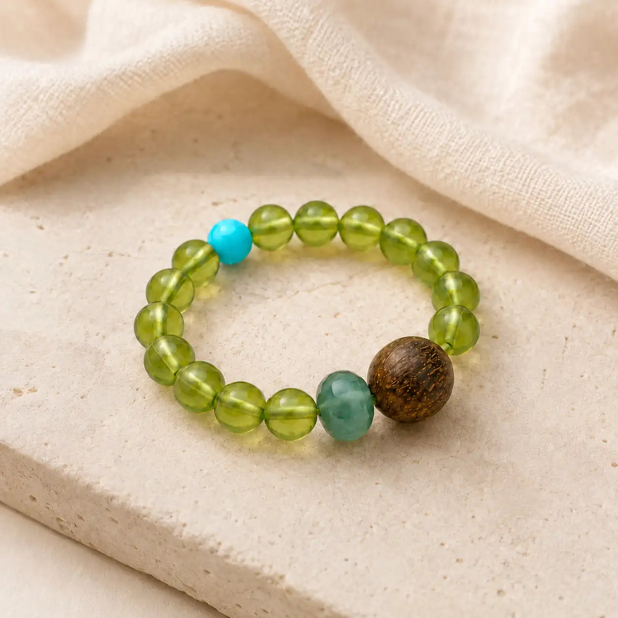 Jade & Peridot Beaded Ring