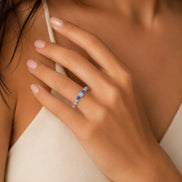 Aquamarine & Amazonite Beaded Ring