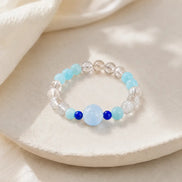 Aquamarine & Amazonite Beaded Ring