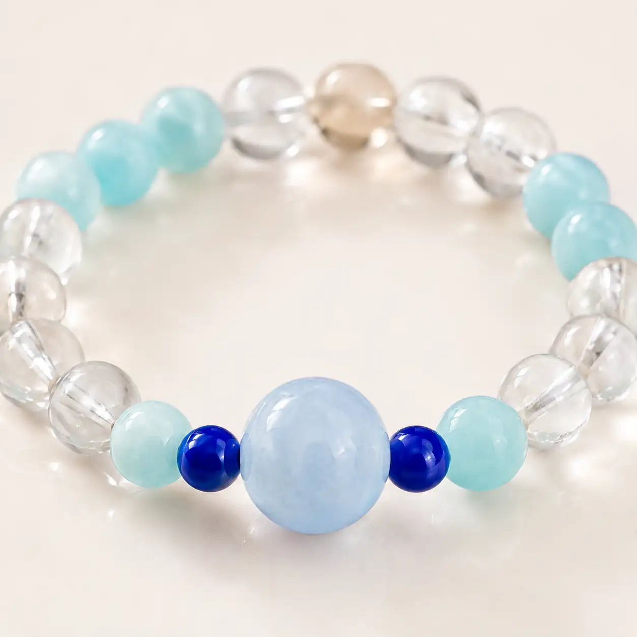 Aquamarine & Amazonite Beaded Ring