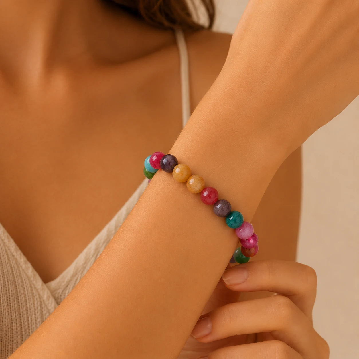 Rainbow Tourmaline Luck Bracelet