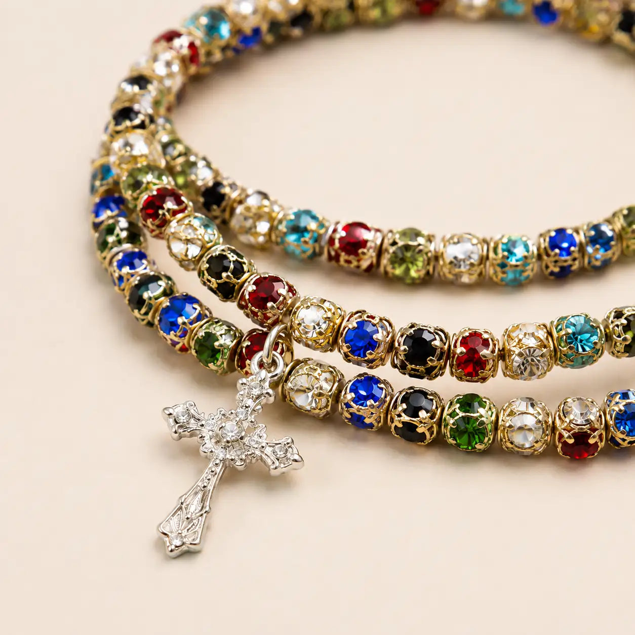 Thai Blue Cross Protection Necklace