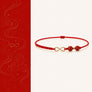 Infinity Red String Bracelet with red string and cinnabar