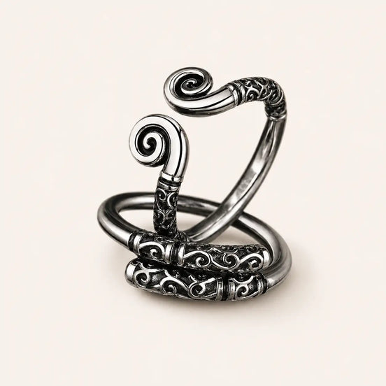 Silver cudgel open ring by TheFuMaster