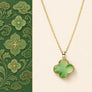 Jade clover necklace for luck and gentle prosperity energy by TheFuMaster