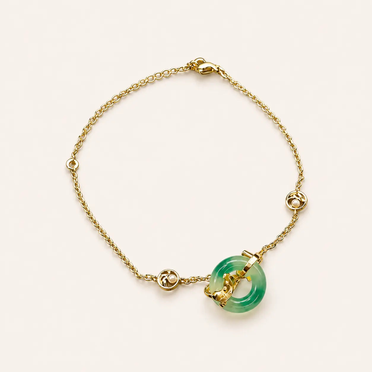 Koi Chalcedony Pearl Bracelet with chalcedony and koi