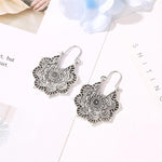 Lotus Engraving Earrings collection by TheFuMaster displayed in both copper and silver tones