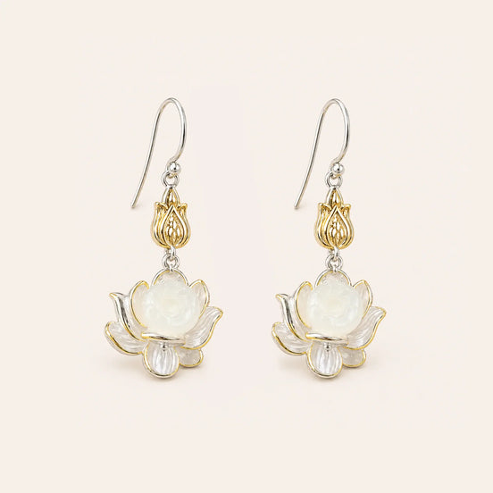 Lotus silver drop earrings by TheFuMaster