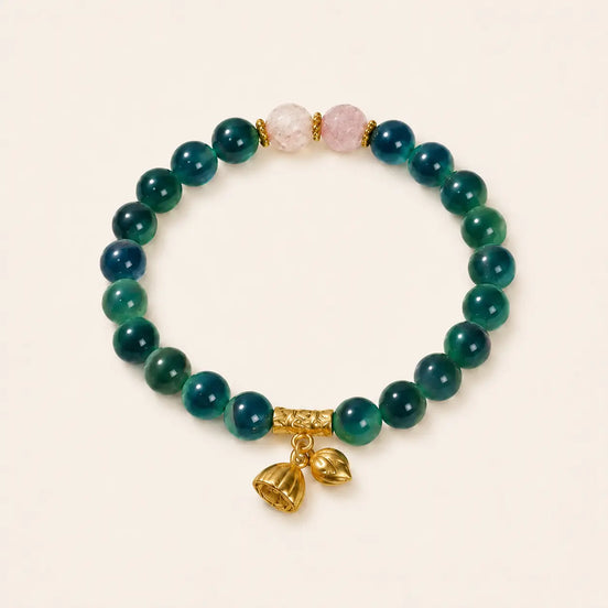 Lotus Wish Green Agate Bracelet with agate and lotus