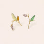 Magpie Branch Jade-Style Stud Earrings