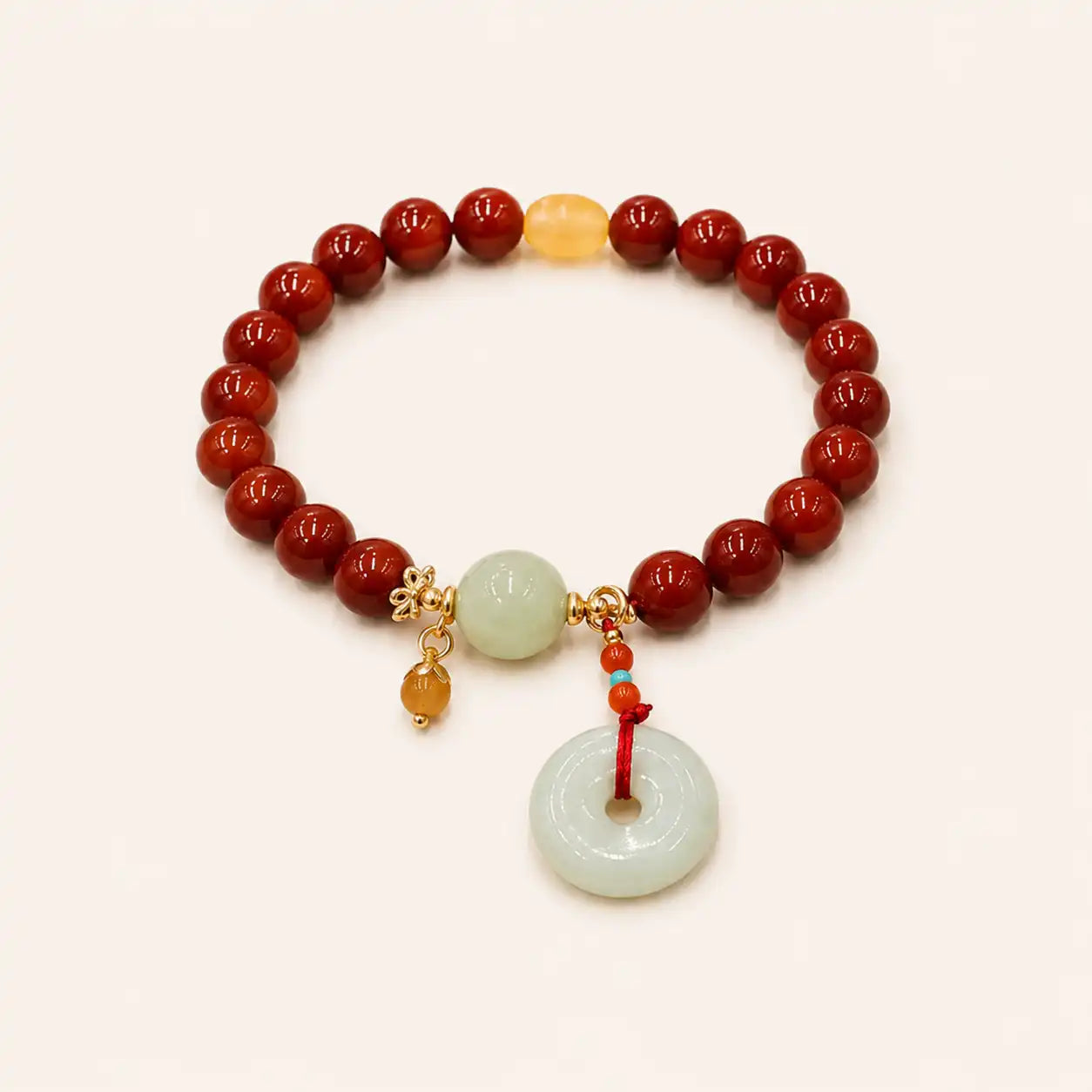 Nanhong Agate Peace Buckle Bracelet with agate