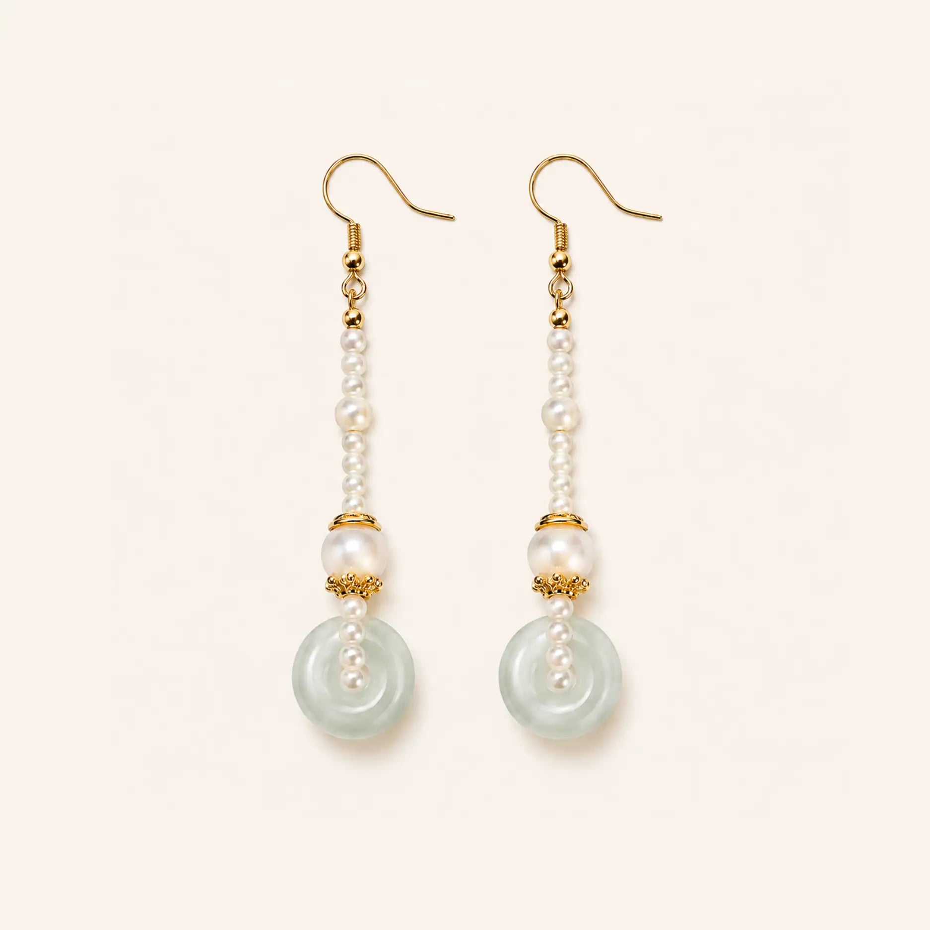 Peace buckle pearl drop earrings by TheFuMaster