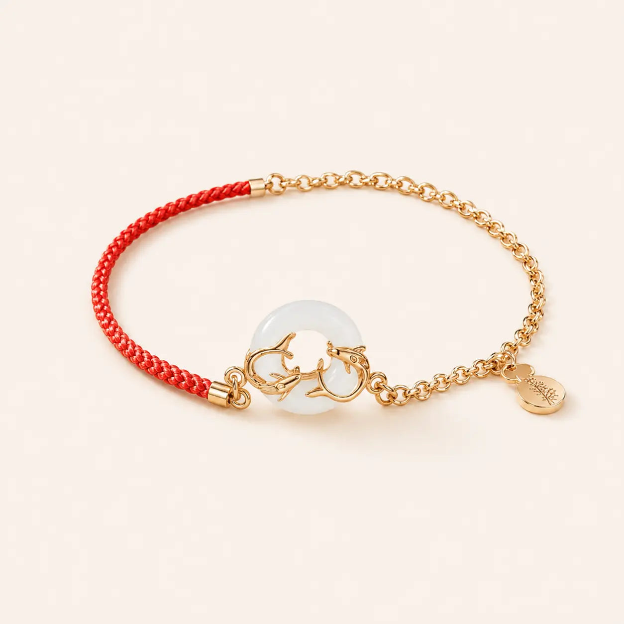 Peace Koi Red String Bracelet with red string and koi
