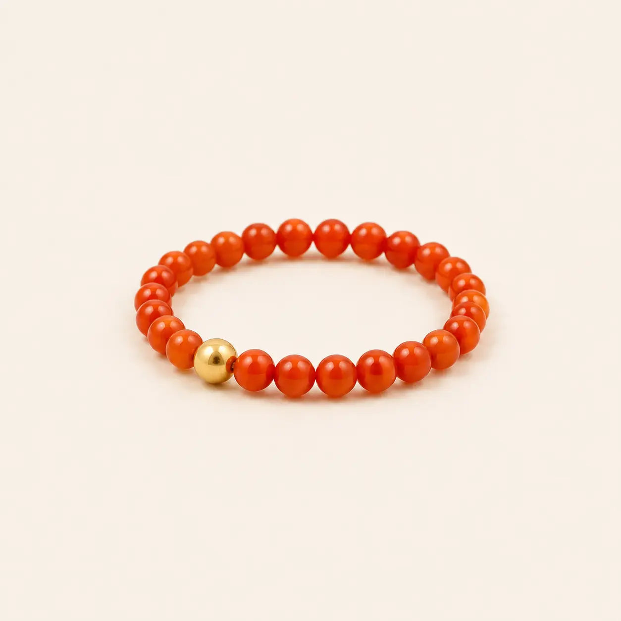 Persimmon South Red Agate Beaded Ring with agate
