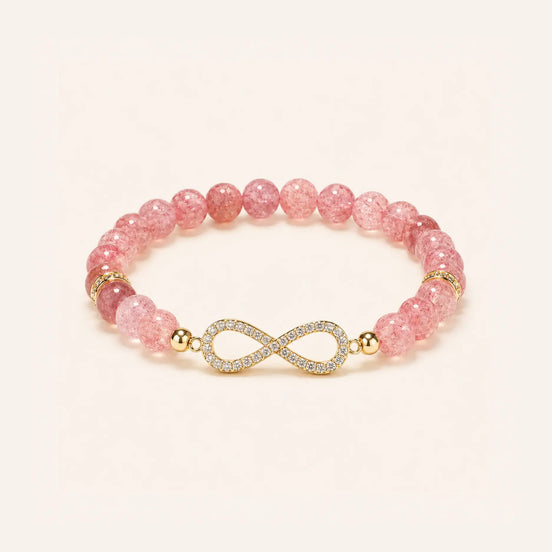 Pink stone beaded bracelet by TheFuMaster