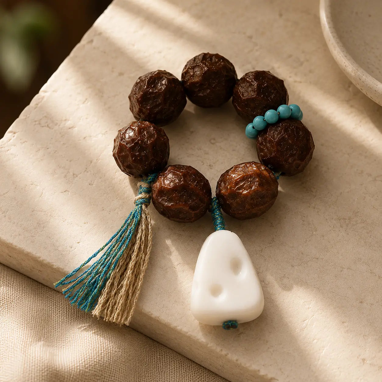 Purple Bodhi Finger Beads detail view with bodhi