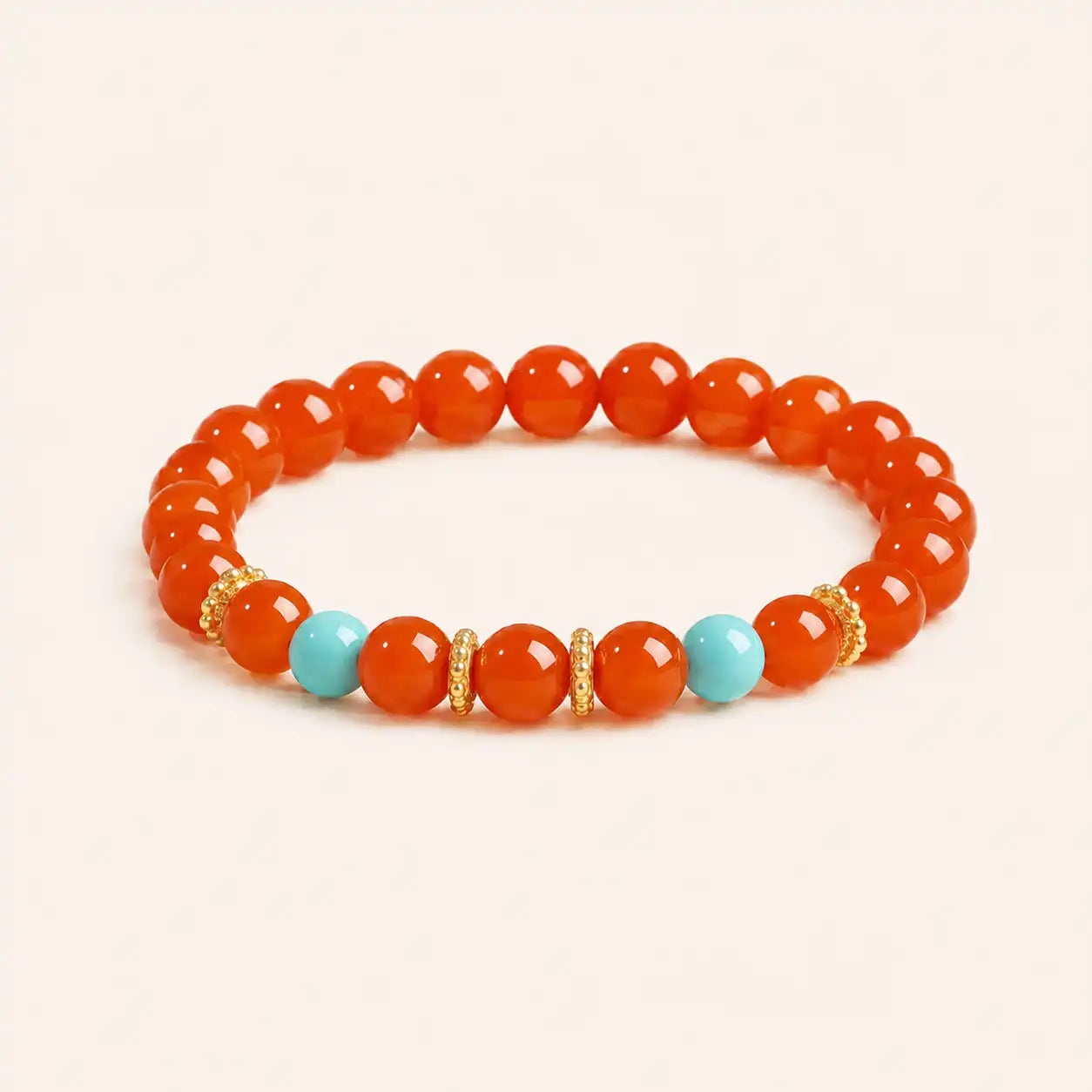 Red Agate & Turquoise Ring with agate and turquoise