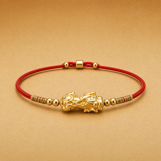 Red rope pixiu bracelet by TheFuMaster